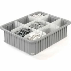 Dandux Dividable Stackable Plastic Box 50P0114080 - 22-1/2"L x 17-1/2"W x 8"H, Gray -Containers & Organizers Sales Store 772040 04 5