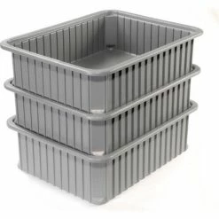 Dandux Dividable Stackable Plastic Box 50P0114080 - 22-1/2"L x 17-1/2"W x 8"H, Gray -Containers & Organizers Sales Store 772040 06 5