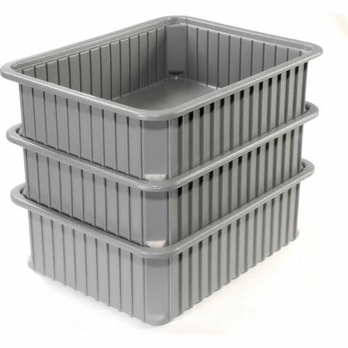 Dandux Dividable Stackable Plastic Box 50P0114042 - 22-1/2"L x 17-1/2"W x 4-1/4"H, Gray 5 Dandux Dividable Stackable Plastic Box 50P0114042 - 22-1/2"L x 17-1/2"W x 4-1/4"H, Gray - Image 5