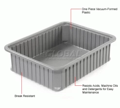 Dandux Dividable Stackable Plastic Box 50P0114100 - 22-1/2"L x 17-1/2"W x 10"H, Gray 26 Dandux Dividable Stackable Plastic Box 50P0114100 - 22-1/2"L x 17-1/2"W x 10"H, Gray -Containers & Organizers Sales Store 772040 1wco 5