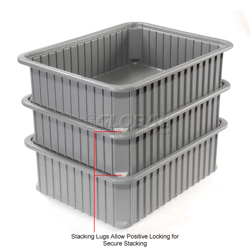 Dandux Dividable Stackable Plastic Box 50P0114100 - 22-1/2"L x 17-1/2"W x 10"H, Gray 11 Dandux Dividable Stackable Plastic Box 50P0114100 - 22-1/2"L x 17-1/2"W x 10"H, Gray - Image 11