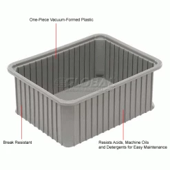 Dandux Dividable Stackable Plastic Box 50P0114090 - 22-1/2"L x 17-1/2"W x 9"H, Gray -Containers & Organizers Sales Store 772046 1wco