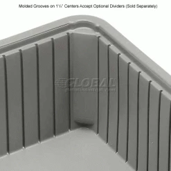 Dandux Dividable Stackable Plastic Box 50P0114090 - 22-1/2"L x 17-1/2"W x 9"H, Gray -Containers & Organizers Sales Store 772046 3wco