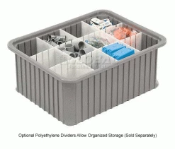 Dandux Dividable Stackable Plastic Box 50P0114090 - 22-1/2"L x 17-1/2"W x 9"H, Gray -Containers & Organizers Sales Store 772046 4wco