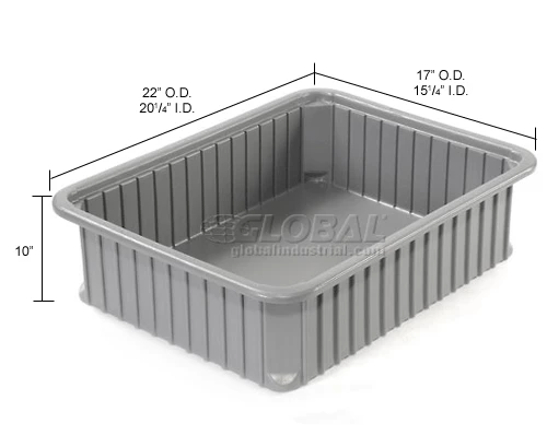 Dandux Dividable Stackable Plastic Box 50P0114100 - 22-1/2"L x 17-1/2"W x 10"H, Gray 15 Dandux Dividable Stackable Plastic Box 50P0114100 - 22-1/2"L x 17-1/2"W x 10"H, Gray - Image 15