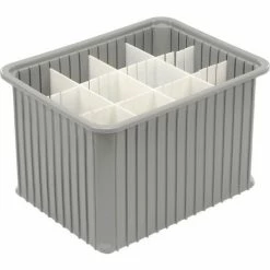 Dandux Dividable Stackable Plastic Box 50P0114140 - 22-1/2"L x 17-1/2"W x 14"H, Gray -Containers & Organizers Sales Store 772054 03