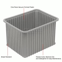 Dandux Dividable Stackable Plastic Box 50P0114140 - 22-1/2"L x 17-1/2"W x 14"H, Gray -Containers & Organizers Sales Store 772054 1wco