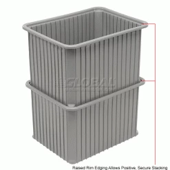 Dandux Dividable Stackable Plastic Box 50P0114140 - 22-1/2"L x 17-1/2"W x 14"H, Gray -Containers & Organizers Sales Store 772054 2wco