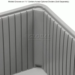 Dandux Dividable Stackable Plastic Box 50P0114140 - 22-1/2"L x 17-1/2"W x 14"H, Gray -Containers & Organizers Sales Store 772054 3wco