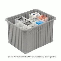 Dandux Dividable Stackable Plastic Box 50P0114140 - 22-1/2"L x 17-1/2"W x 14"H, Gray -Containers & Organizers Sales Store 772054 4wco