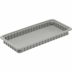 Dandux Dividable Stackable Plastic Box 50P0224024 - 24"L x 11"W x 2-1/2"H, Gray