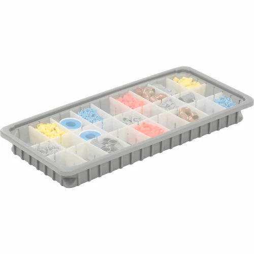 Dandux Dividable Stackable Plastic Box 50P0224024 - 24"L x 11"W x 2-1/2"H, Gray 6 Dandux Dividable Stackable Plastic Box 50P0224024 - 24"L x 11"W x 2-1/2"H, Gray - Image 6
