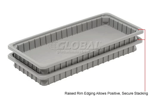 Dandux Dividable Stackable Plastic Box 50P0224024 - 24"L x 11"W x 2-1/2"H, Gray 11 Dandux Dividable Stackable Plastic Box 50P0224024 - 24"L x 11"W x 2-1/2"H, Gray - Image 11