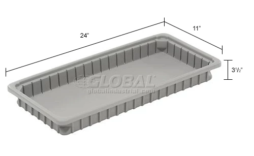 Dandux Dividable Stackable Plastic Box 50P0224024 - 24"L x 11"W x 2-1/2"H, Gray 14 Dandux Dividable Stackable Plastic Box 50P0224024 - 24"L x 11"W x 2-1/2"H, Gray - Image 14