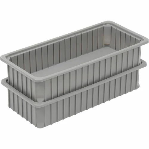 Dandux Dividable Stackable Plastic Box 50P0224050 - 24"L x 11"W x 5"H, Gray 2 Dandux Dividable Stackable Plastic Box 50P0224050 - 24"L x 11"W x 5"H, Gray - Image 2