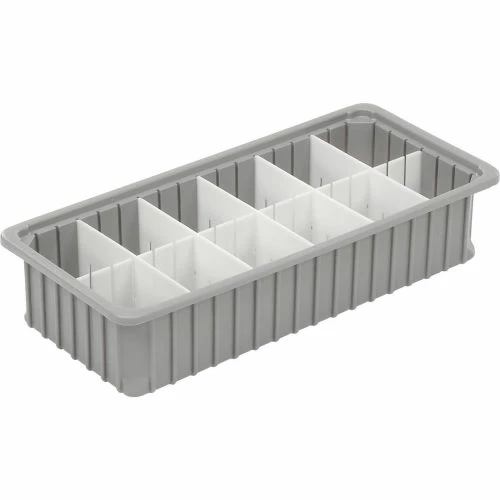 Dandux Dividable Stackable Plastic Box 50P0224050 - 24"L x 11"W x 5"H, Gray 3 Dandux Dividable Stackable Plastic Box 50P0224050 - 24"L x 11"W x 5"H, Gray - Image 3