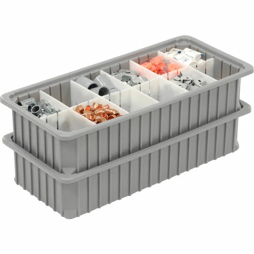 Dandux Dividable Stackable Plastic Box 50P0224050 - 24"L x 11"W x 5"H, Gray 5 Dandux Dividable Stackable Plastic Box 50P0224050 - 24"L x 11"W x 5"H, Gray - Image 5
