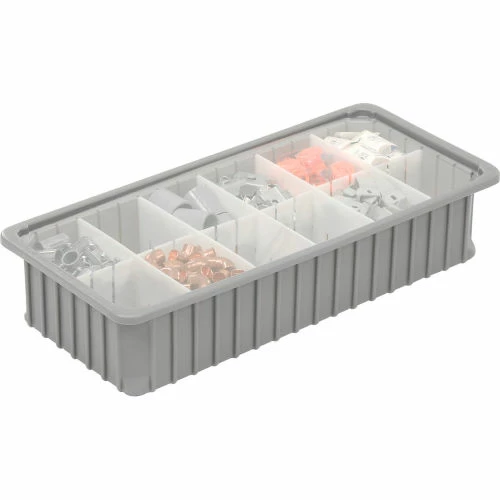 Dandux Dividable Stackable Plastic Box 50P0224050 - 24"L x 11"W x 5"H, Gray 6 Dandux Dividable Stackable Plastic Box 50P0224050 - 24"L x 11"W x 5"H, Gray - Image 6