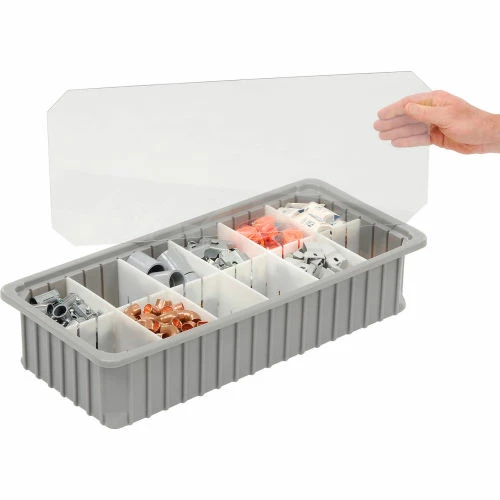Dandux Dividable Stackable Plastic Box 50P0224050 - 24"L x 11"W x 5"H, Gray 7 Dandux Dividable Stackable Plastic Box 50P0224050 - 24"L x 11"W x 5"H, Gray - Image 7