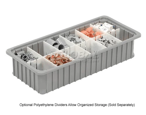 Dandux Dividable Stackable Plastic Box 50P0224050 - 24"L x 11"W x 5"H, Gray 13 Dandux Dividable Stackable Plastic Box 50P0224050 - 24"L x 11"W x 5"H, Gray - Image 13
