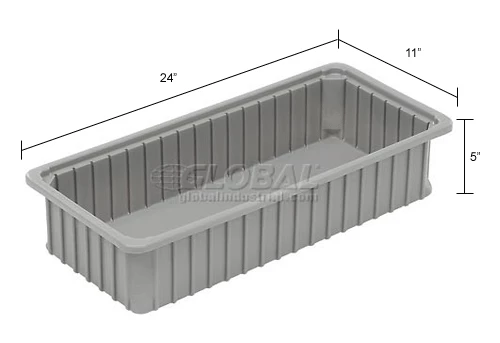 Dandux Dividable Stackable Plastic Box 50P0224050 - 24"L x 11"W x 5"H, Gray 14 Dandux Dividable Stackable Plastic Box 50P0224050 - 24"L x 11"W x 5"H, Gray - Image 14