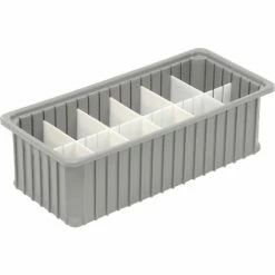 Dandux Dividable Stackable Plastic Box 50P0224070 - 24"L x 11"W x 7"H, Gray -Containers & Organizers Sales Store 772064 02