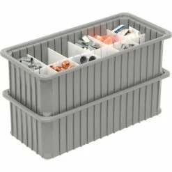 Dandux Dividable Stackable Plastic Box 50P0224070 - 24"L x 11"W x 7"H, Gray -Containers & Organizers Sales Store 772064 04