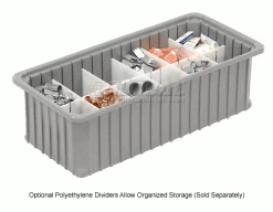 Dandux Dividable Stackable Plastic Box 50P0224070 - 24"L x 11"W x 7"H, Gray -Containers & Organizers Sales Store 772064 4wco