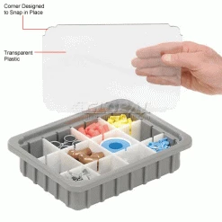 Dandux Insert Cover 50B0110LI for Dividable Grid Stackable Box, 11"L x 8"W, Clear - Pkg Qty 6 -Containers & Organizers Sales Store 772080 1wco