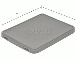 Dandux Snap-On Cover 50P0114NN for Dividable Grid Stackable Box, 22"L x 17"W, Gray - Pkg Qty 6 -Containers & Organizers Sales Store 772084 dim