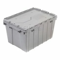 Akro-Mils Attached Lid Container 39120GREY - 21-1/2"L x 15"W x 12-1/2"H - Pkg Qty 6 -Containers & Organizers Sales Store 772331 1