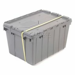 Akro-Mils Attached Lid Container 39120GREY - 21-1/2"L x 15"W x 12-1/2"H - Pkg Qty 6 -Containers & Organizers Sales Store 772331 10 1