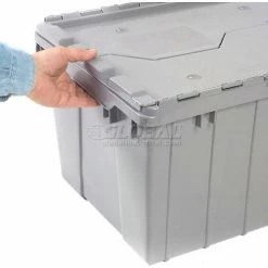 Akro-Mils Attached Lid Container 39085GREY - 21-1/2"L x 15"W x 9"H - Pkg Qty 6 -Containers & Organizers Sales Store 772331 30