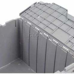 Akro-Mils Attached Lid Container 39085GREY - 21-1/2"L x 15"W x 9"H - Pkg Qty 6 -Containers & Organizers Sales Store 772331 33