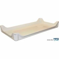 MFG Tray Molded Fiberglass Stacking Ventilation Tray with Drop Sides 30 3/8" x 15 7/8" x 3 5/8" White