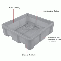 Dandux Forkliftable Single Wall Skid Bulk Container 512165A - 36" x 19-1/2" x 17-1/2", Gray -Containers & Organizers Sales Store 809107GY 1wco