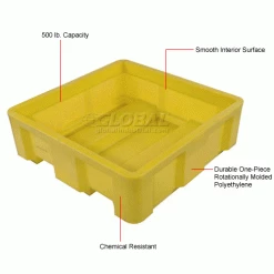 Dandux Forkliftable Single Wall Skid Bulk Container 512165Y - 36" x 20" x 17-1/2", Yellow -Containers & Organizers Sales Store 809107YL 1wco