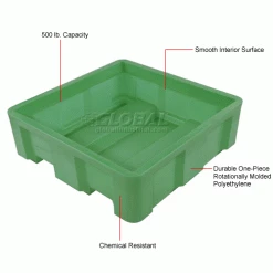 Dandux Forkliftable Single Wall Skid Bulk Container 512167E - 36" x 19-1/2" x 23-1/2", Green -Containers & Organizers Sales Store 809108GN 1wco