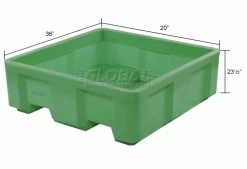 Dandux Forkliftable Single Wall Skid Bulk Container 512167E - 36" x 19-1/2" x 23-1/2", Green -Containers & Organizers Sales Store 809108GN dim