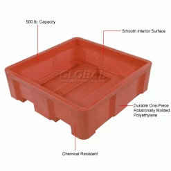 Dandux Forkliftable Single Wall Skid Bulk Container 512167R - 36" x 19-1/2" x 23-1/2", Red -Containers & Organizers Sales Store 809108RD 1wco