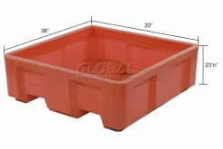 Dandux Forkliftable Single Wall Skid Bulk Container 512167R - 36" x 19-1/2" x 23-1/2", Red -Containers & Organizers Sales Store 809108RD dim