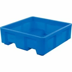 Dandux Forkliftable Single Wall Skid Bulk Container 512177 - 62" x 62" x 21", Blue