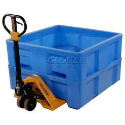 Dandux Forkliftable Single Wall Skid Bulk Container 512177 - 62" x 62" x 21", Blue -Containers & Organizers Sales Store 809110BL 06 1