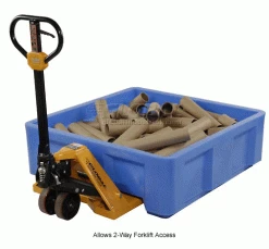 Dandux Forkliftable Single Wall Skid Bulk Container 512168 - 40" x 37" x 38", Blue -Containers & Organizers Sales Store 809110BL 3wco