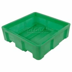 Dandux Forkliftable Single Wall Skid Bulk Container 51-2142GREEN - 48" x 48" x 22", Green -Containers & Organizers Sales Store 809110GN 01 1