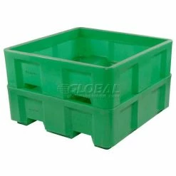 Dandux Forkliftable Single Wall Skid Bulk Container 51-2141GREEN - 48" x 48" x 17-1/2", Green -Containers & Organizers Sales Store 809110GN 03