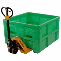 Dandux Forkliftable Single Wall Skid Bulk Container 51-2180GREEN - 44" x 25" x 17-1/2", Green -Containers & Organizers Sales Store 809110GN 06 2