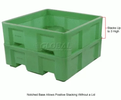 Dandux Forkliftable Single Wall Skid Bulk Container 512167E - 36" x 19-1/2" x 23-1/2", Green -Containers & Organizers Sales Store 809110GN 2wco 3
