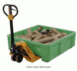 Dandux Forkliftable Single Wall Skid Bulk Container 51-2180GREEN - 44" x 25" x 17-1/2", Green -Containers & Organizers Sales Store 809110GN 3wco 2