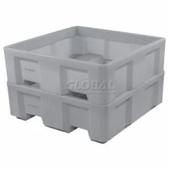 Dandux Forkliftable Single Wall Skid Bulk Container 51-2143GY - 48" x 48" x 26", Gray -Containers & Organizers Sales Store 809110GY 03